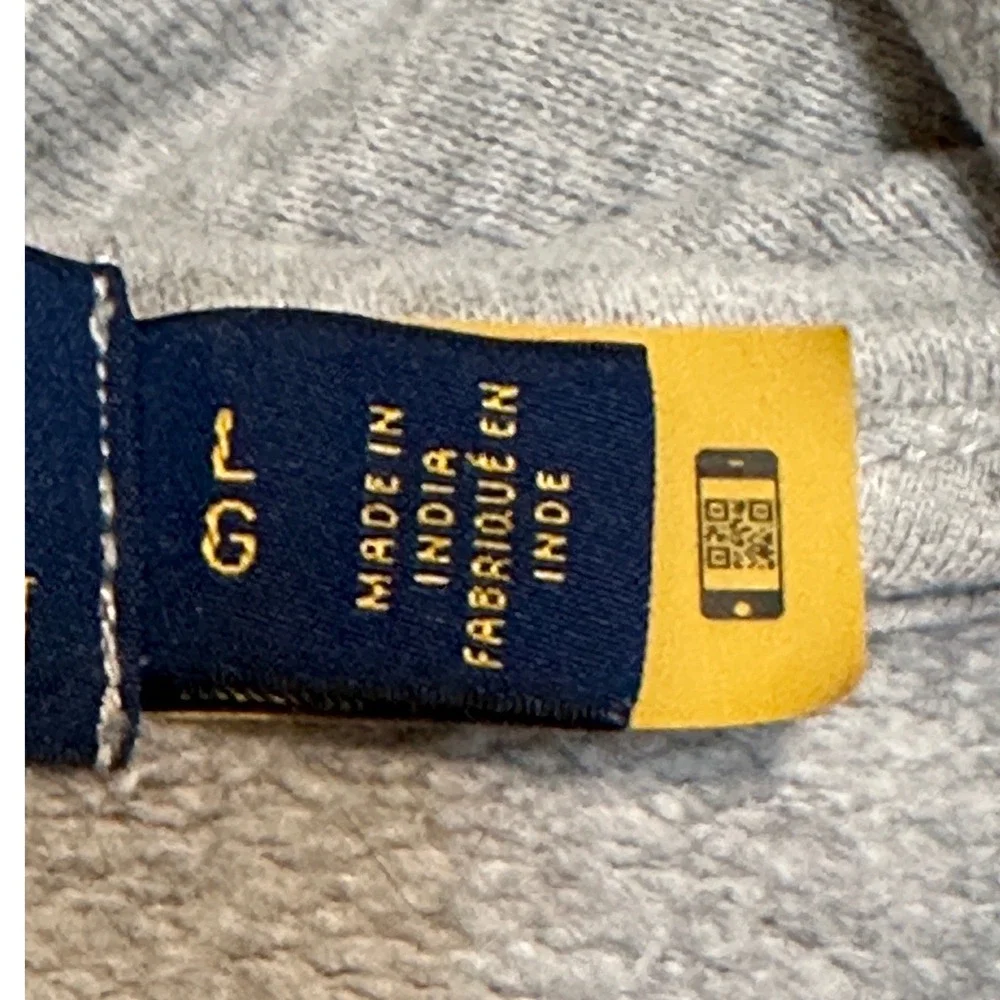 Polo Ralph Lauren Mens L Gray Pullover Hoodie Sweatshirt Logo Preppy college